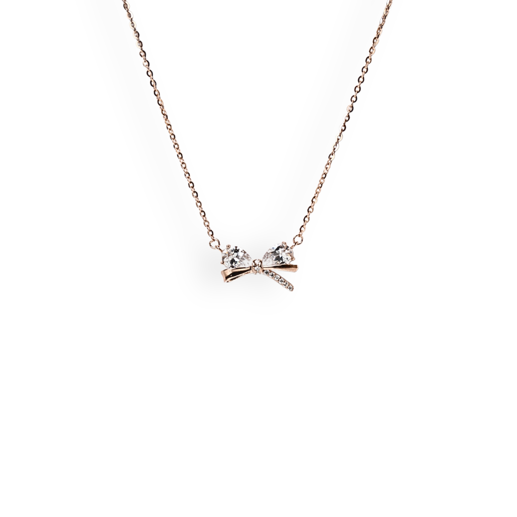Gifted: 925 Sterling Silver Bow Necklace For Women : 1036NK