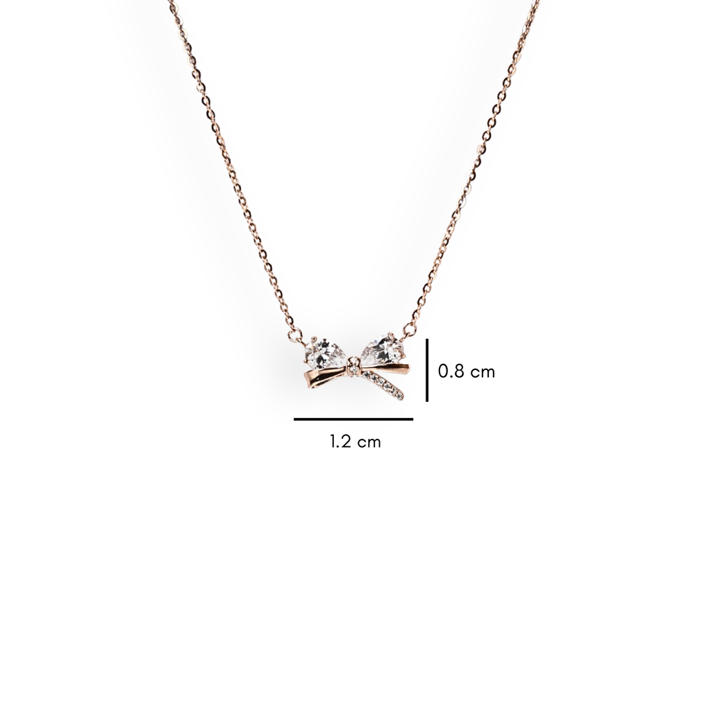 Gifted: 925 Sterling Silver Bow Necklace For Women : 1036NK