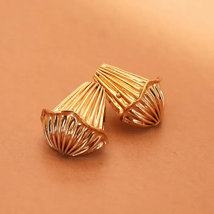 Tfc Vortex Bell Gold Plated Stud Earrings : 10375