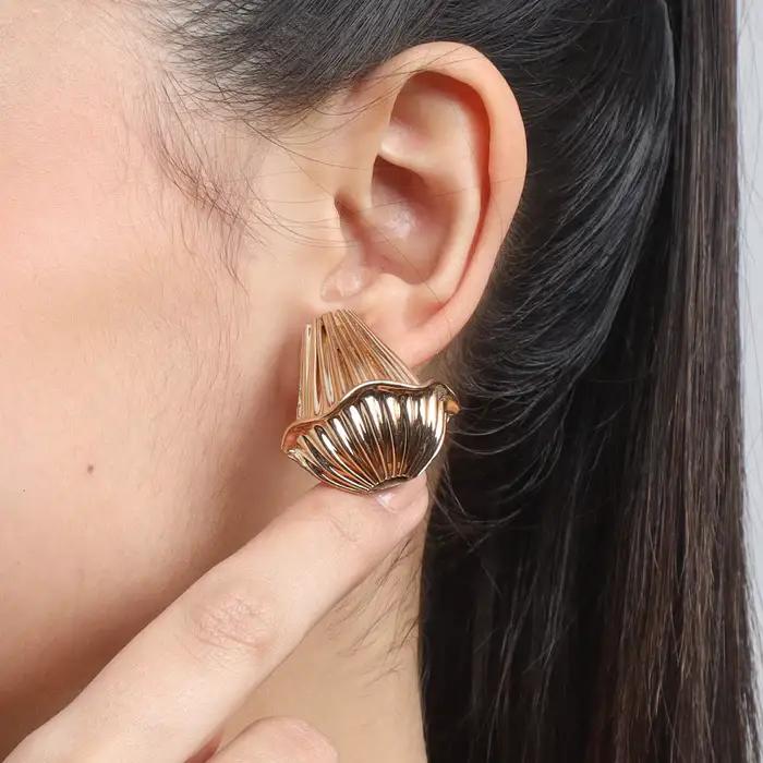 Tfc Vortex Bell Gold Plated Stud Earrings : 10375