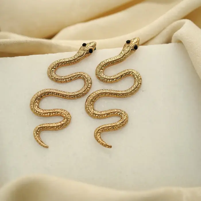 Tfc Gold Serpent Dangler Earring : 10413