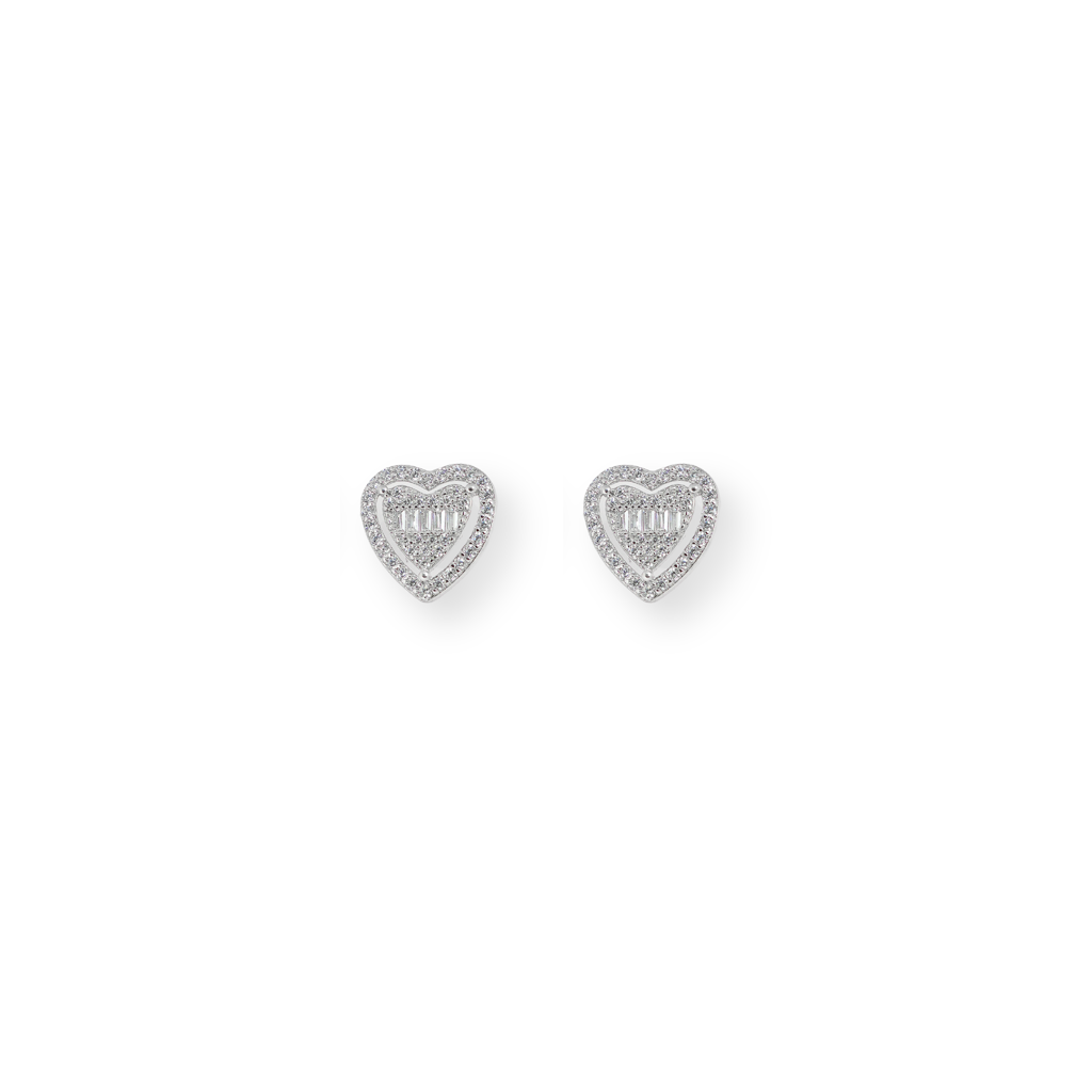 Pure Passion: 925 Sterling Silver Heart Earrings For Women : 1056EA