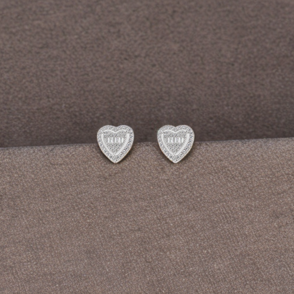 Pure Passion: 925 Sterling Silver Heart Earrings For Women : 1056EA