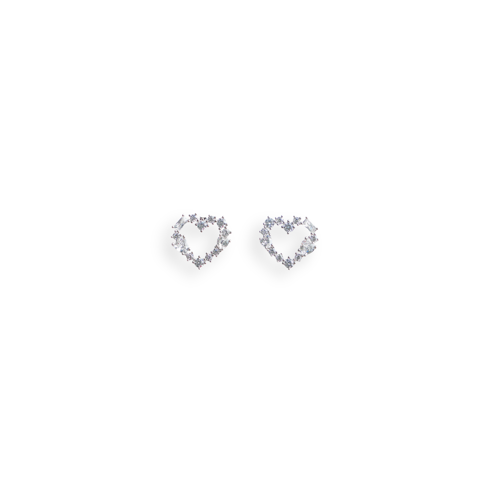 First Love: 925 Sterling Silver Heart Shaped Earrings For Women : 1058EA