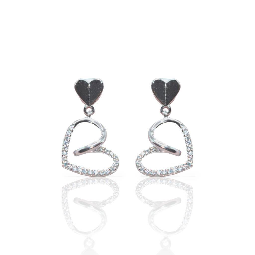 Shiny Spiral Heart Earring : 1076