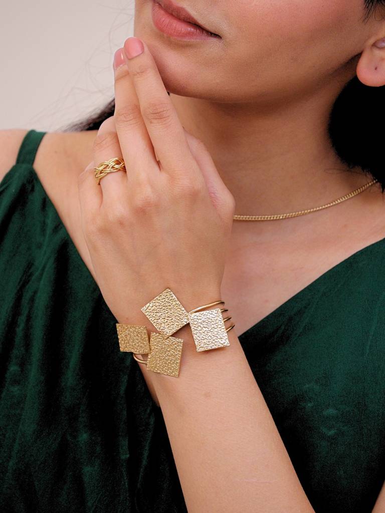 Vanshika Adjustable Brass Bracelet For Women 18K Gold Plated : BJV018
