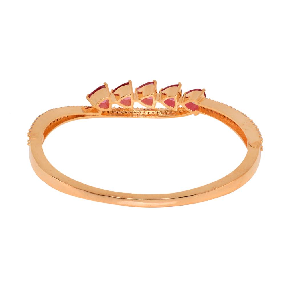 Saraf Jewellery, Gold Plated Ruby American Diamond Handcrafted Bracelet For Women And Girls : SJBR1081