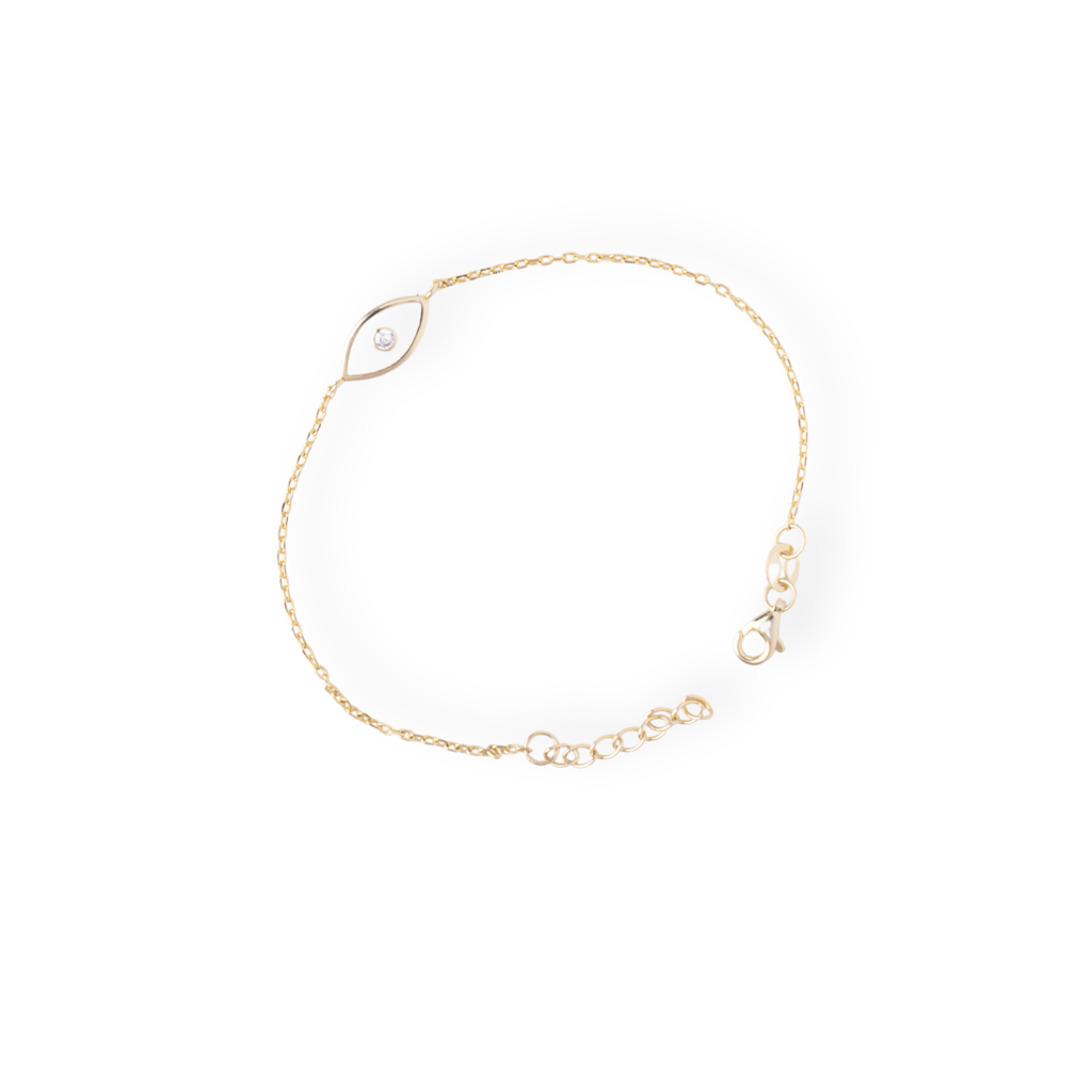 No Nazar: 92.5 Silver Evil Eye Chain Bracelet For Women : 1085BR