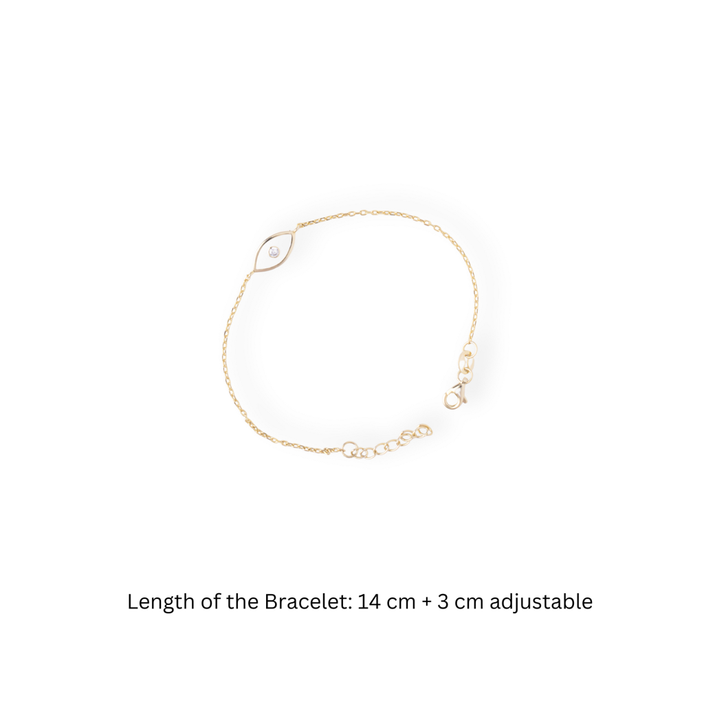 No Nazar: 92.5 Silver Evil Eye Chain Bracelet For Women : 1085BR