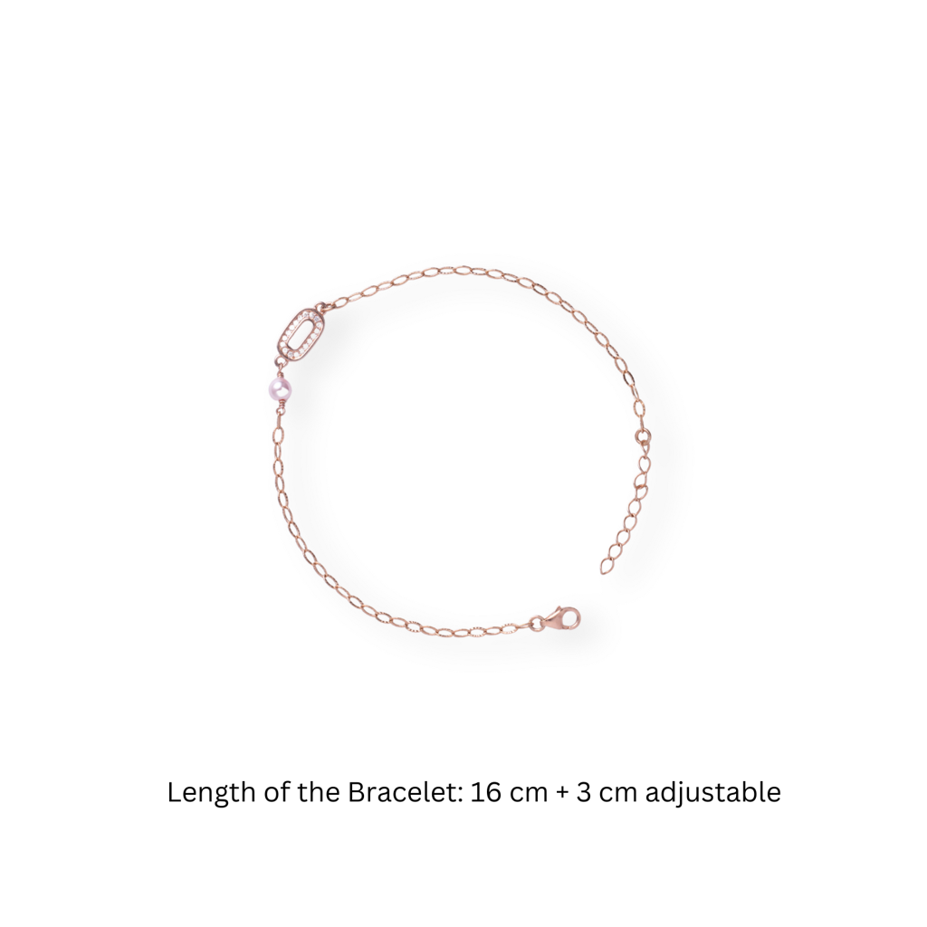 Tied To You: 92.5 Silver Chain Bracelet For Women - Rose Gold : 1089BR