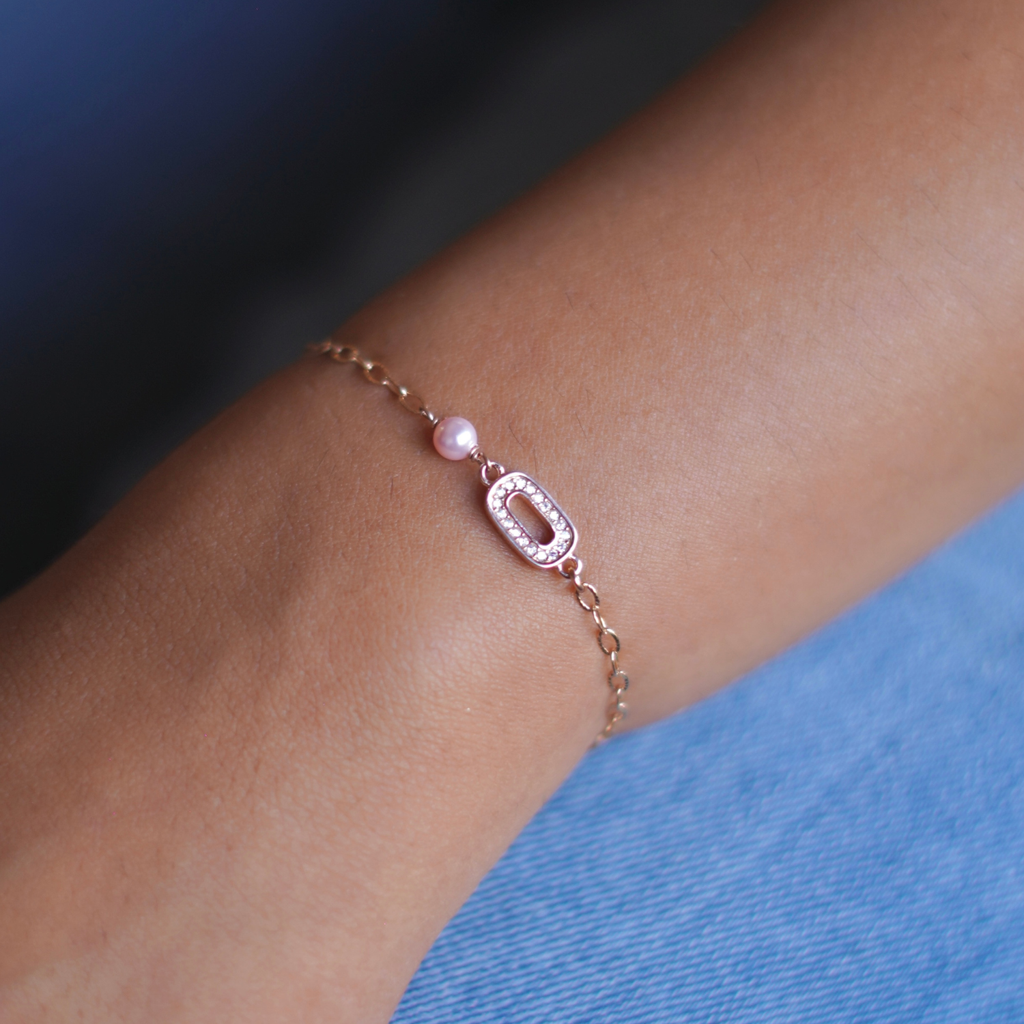 Tied To You: 92.5 Silver Chain Bracelet For Women - Rose Gold : 1089BR