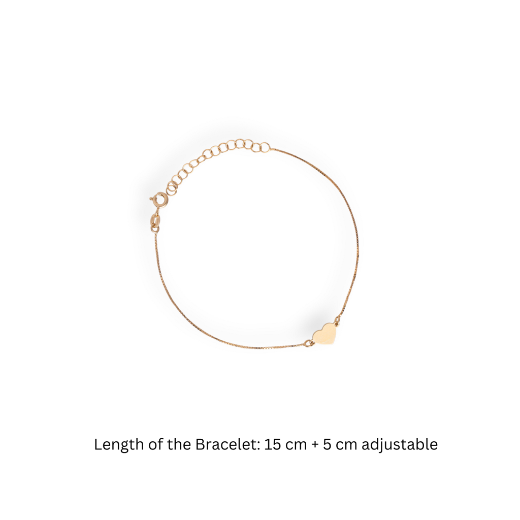 Heartstring: 92.5 Silver Heart & Chain Bracelet For Women - Gold Finish : 1090BR