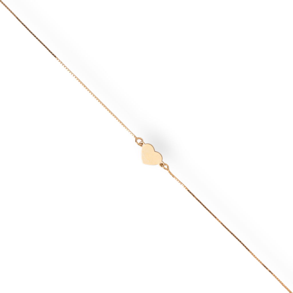 Heartstring: 92.5 Silver Heart & Chain Bracelet For Women - Gold Finish : 1090BR