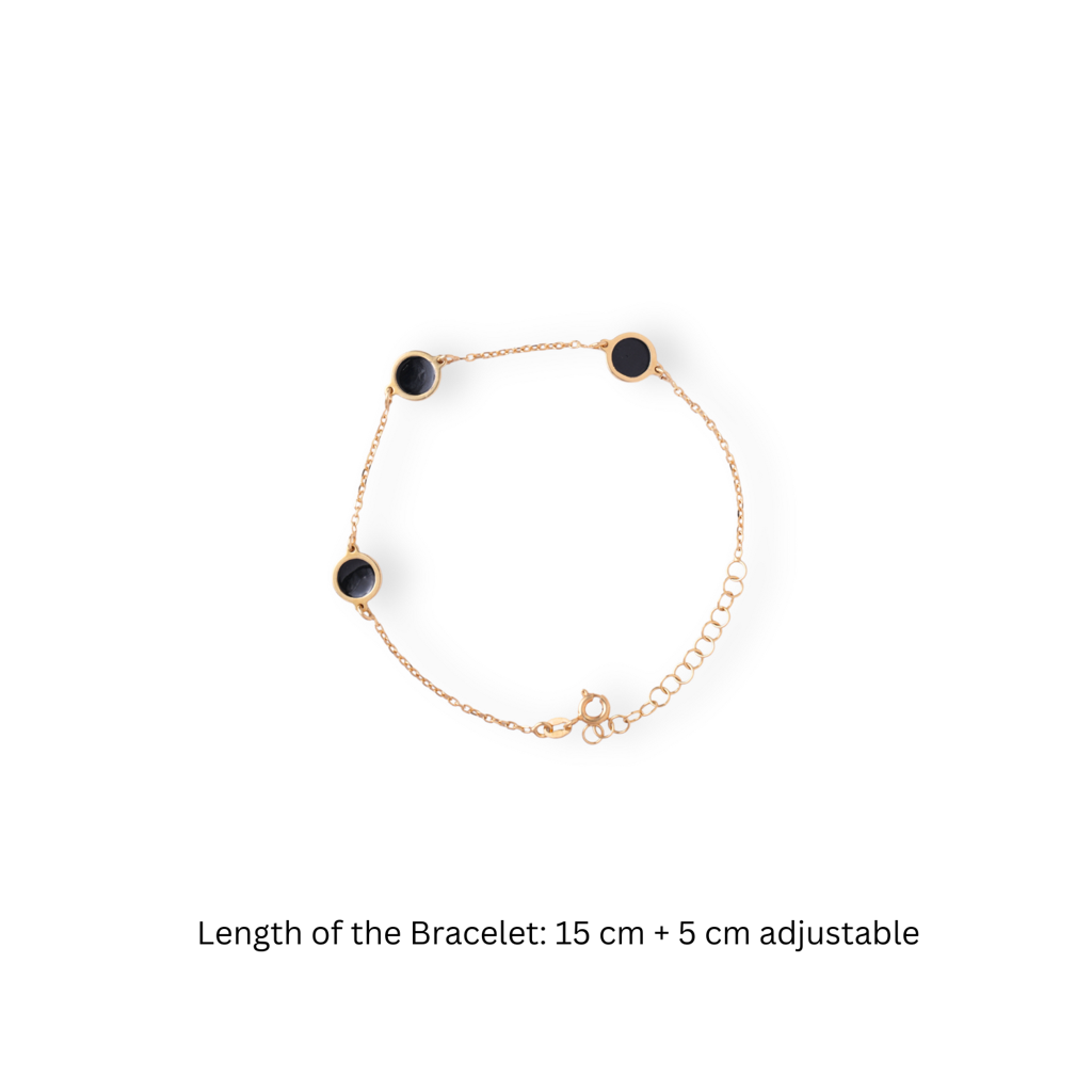 Trine: 92.5 Silver Bracelet For Women - Black And Gold : 1091BR