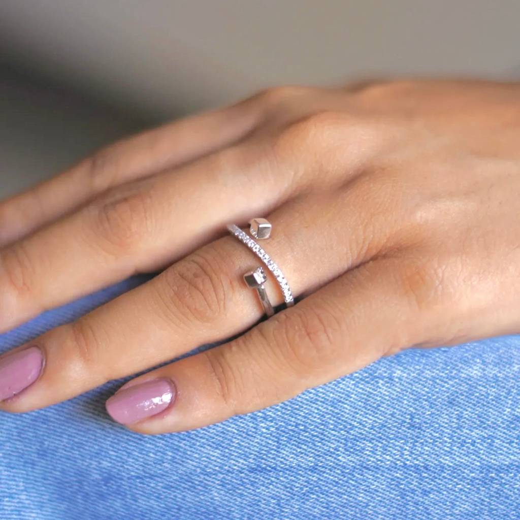 Loop Me In: 92.5 Silver Adjustable Ring For Women : 1092RI