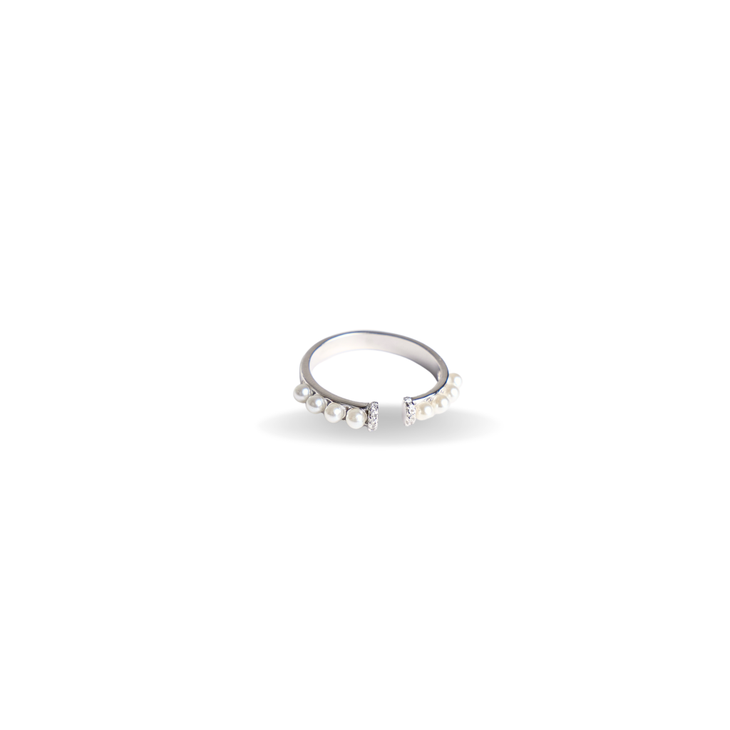 Pearl Knuckle & Finger Ring: 92.5 Silver For Women : 1095RI