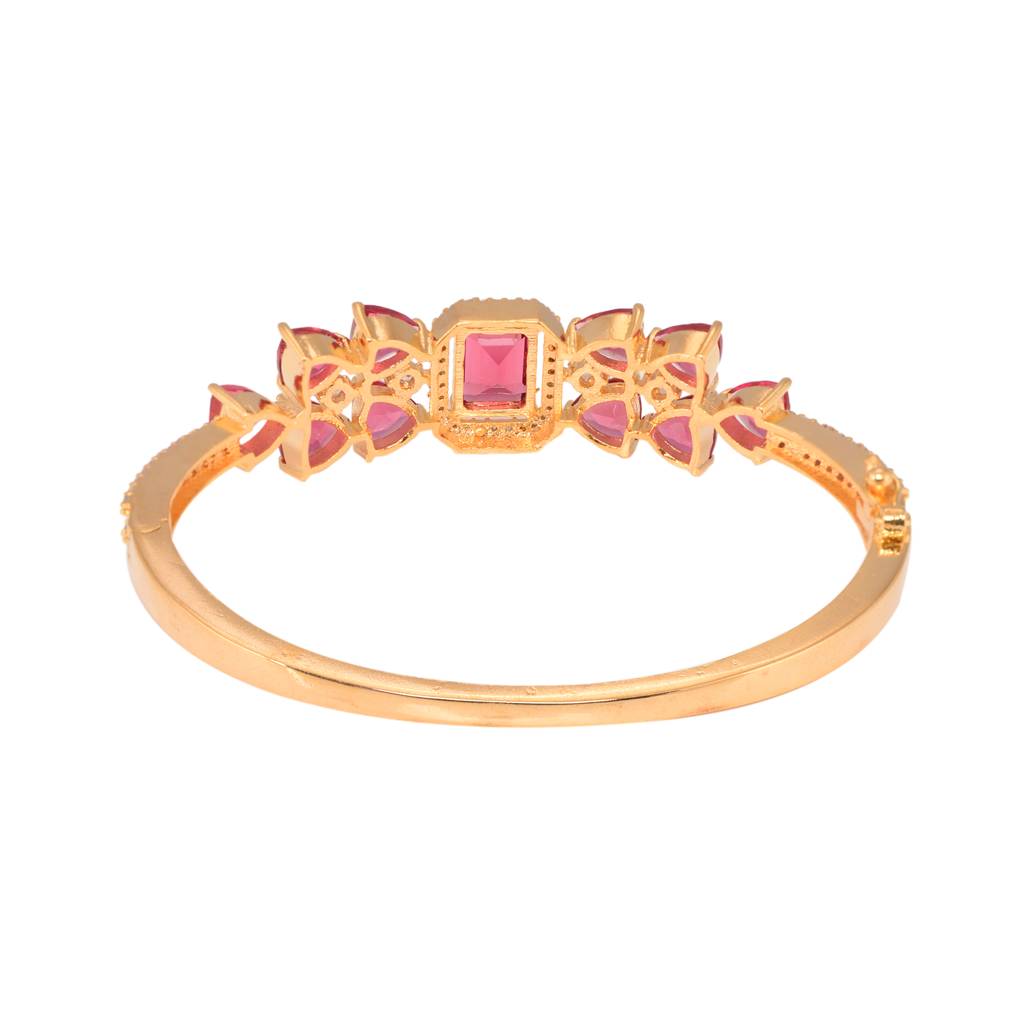 Saraf Jewellery Gold Plated With Ruby American Diamond Studded Handcrafted Designer Bracelet For Women & Girls : SJBR1099