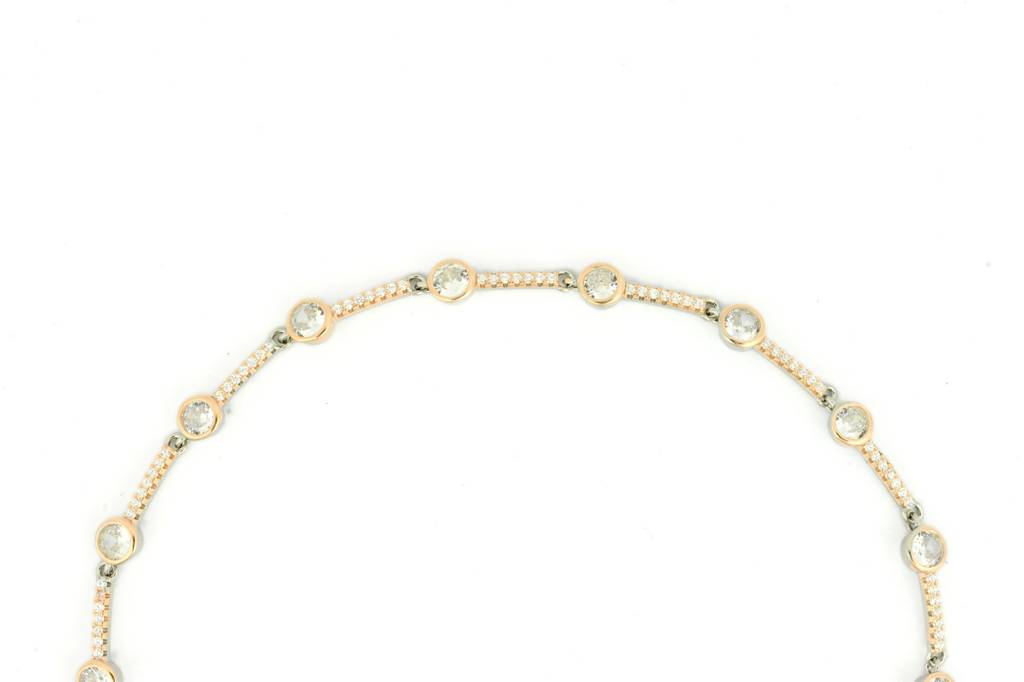Rose Gold Anklet With Stones With Adjustable Chain : AA144