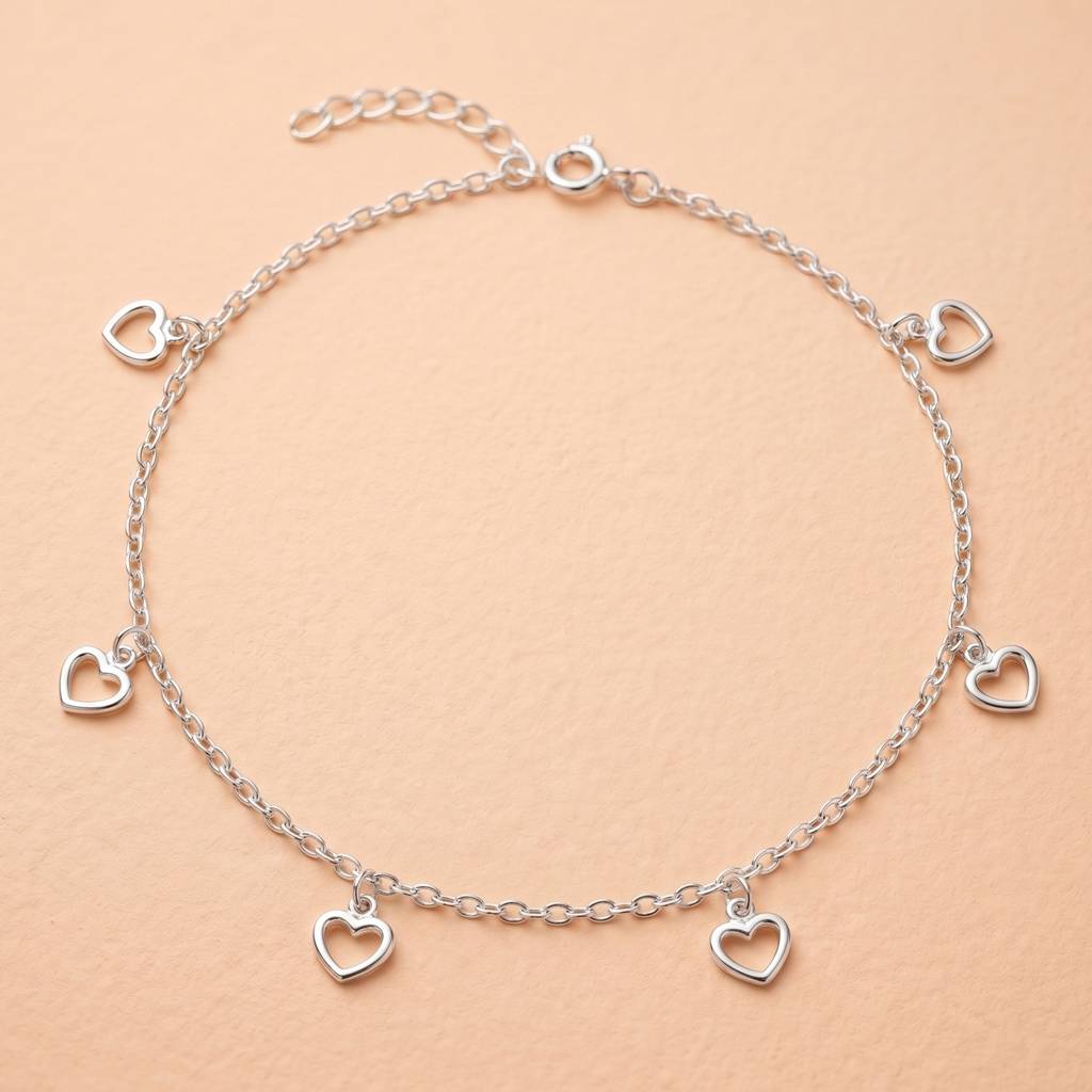 The Hearts Aflame Dangle Anklet : AK1150