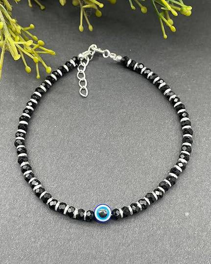 925 Pure Silver Nazariya Bracelet | Silver Evil Eye Nazariya Bracelet For Girls : BR1052