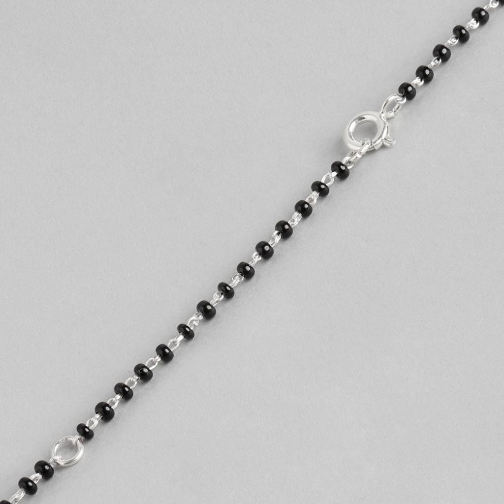 Floral 925 Silver Mangalsutra : MGS-10003-C