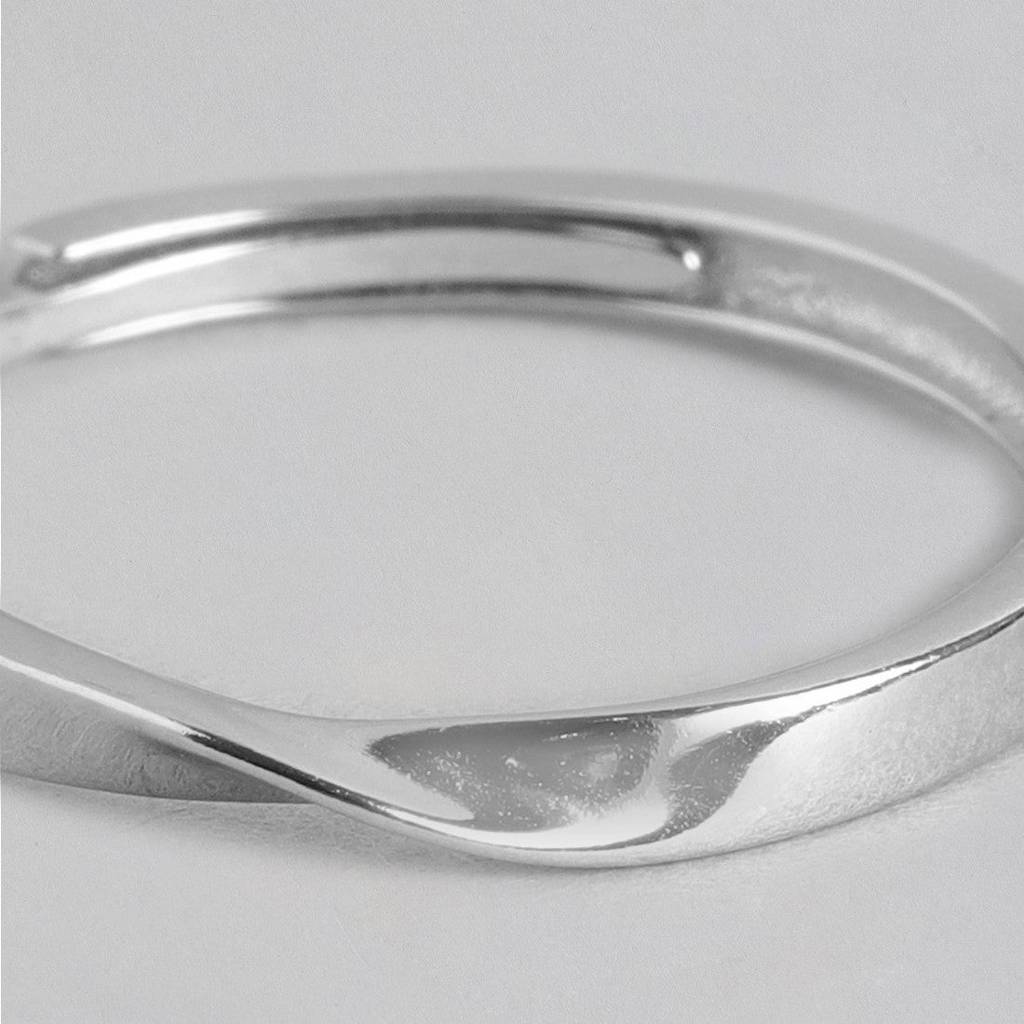 Cut Class Rhodium Plated 925 Sterling Silver Ring For Him (Adjustable) : RNG-40063