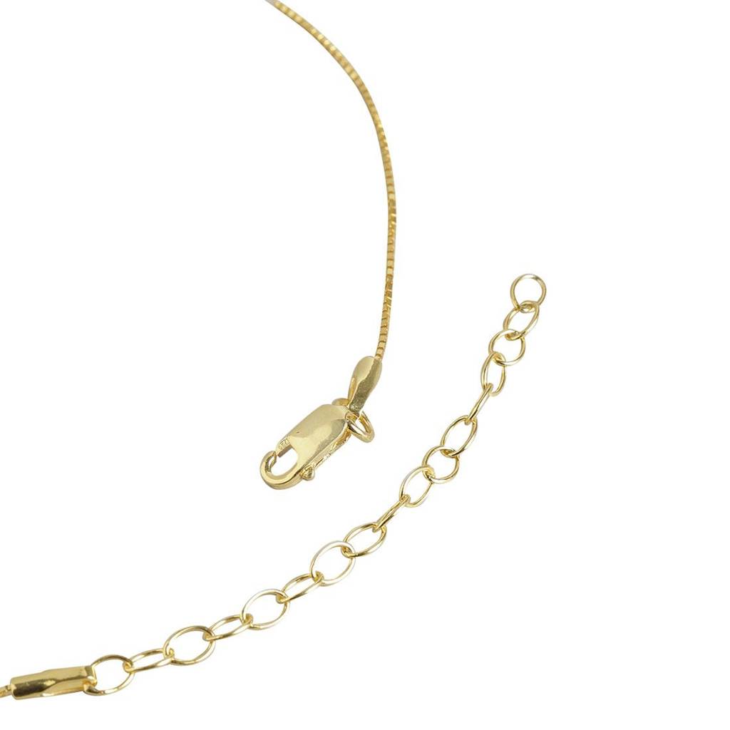 Classic Solitaire Golden Plated 925 Sterling Silver Pendant With Box Chain : PEN-30027