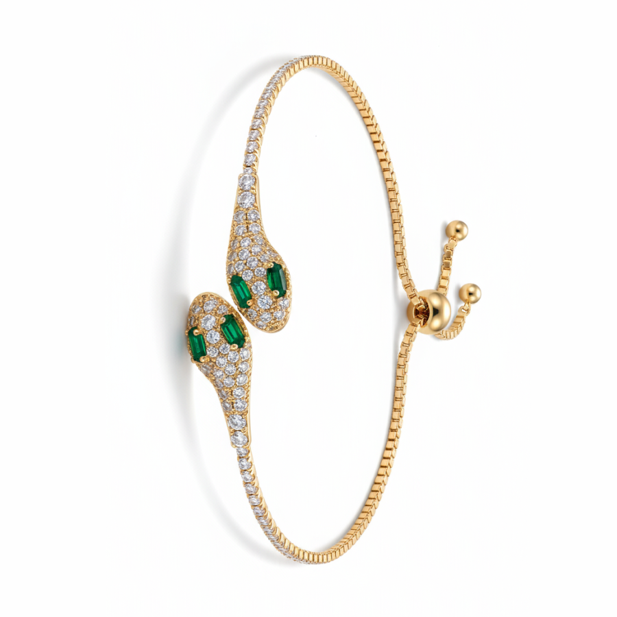 Twin Snake Sparkle Bracelet For Women | Modern Dual Accent Bracelet Jewellery : 8362634037