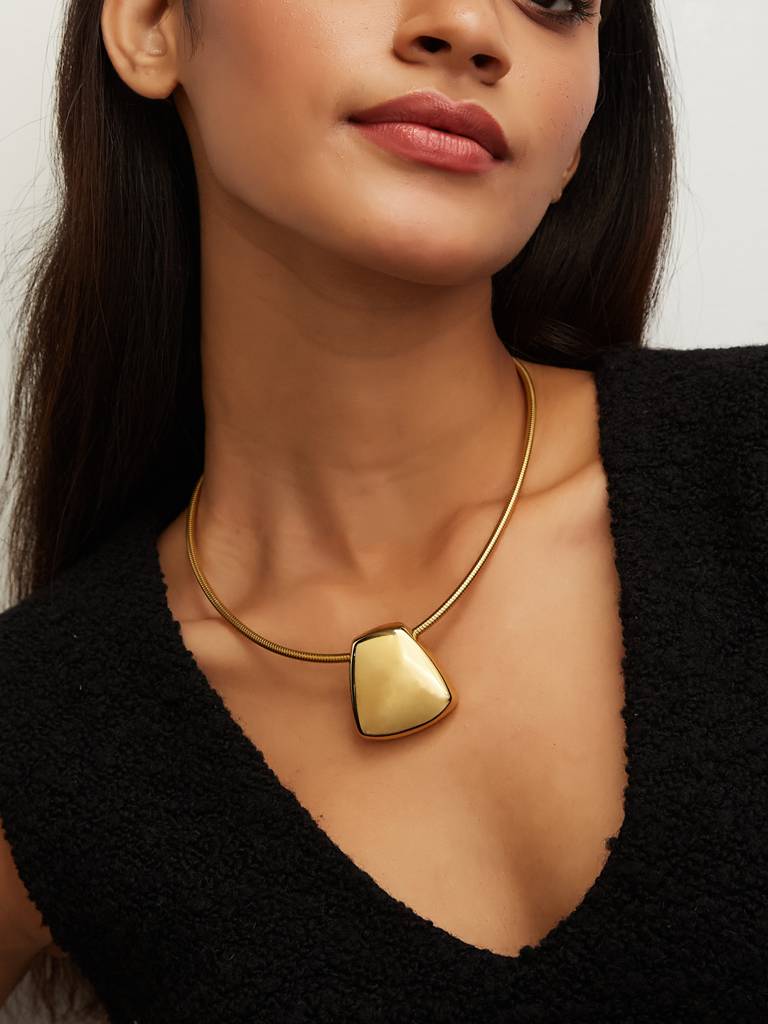 Boho Style Gold Tone Pendant Necklace : YI24A0084N