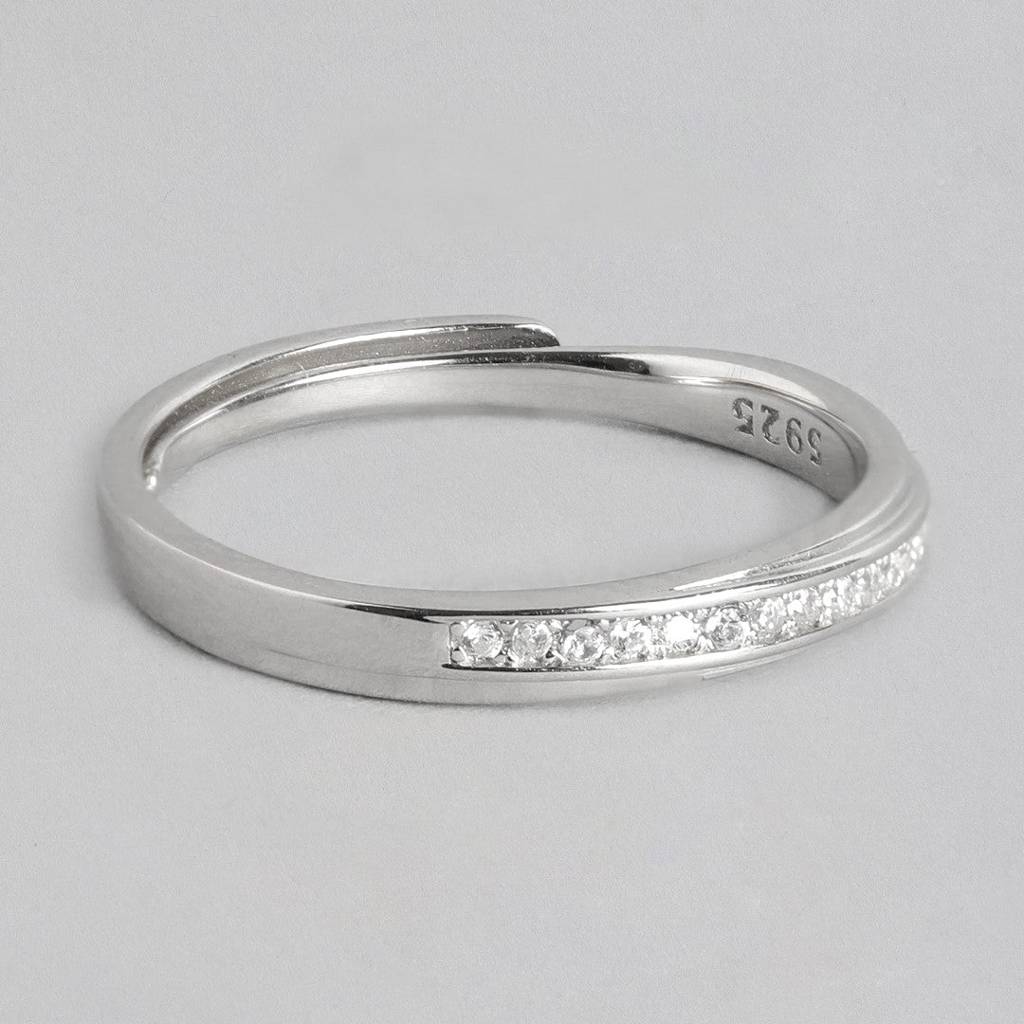 Classic Cz Sheet 925 Silver Female Ring (Adjustable) : RNG-40059