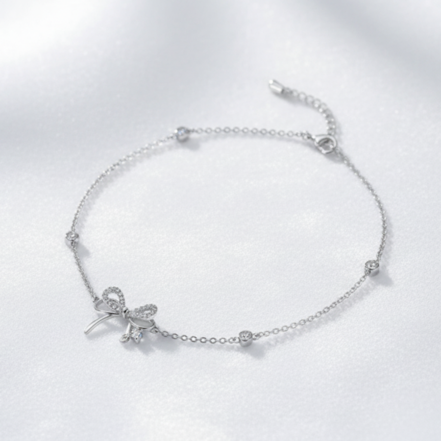 Tied With Ribbin Bracelet For Women | Elegant Bow Inspired Bracelet Jewellery : 8415586277