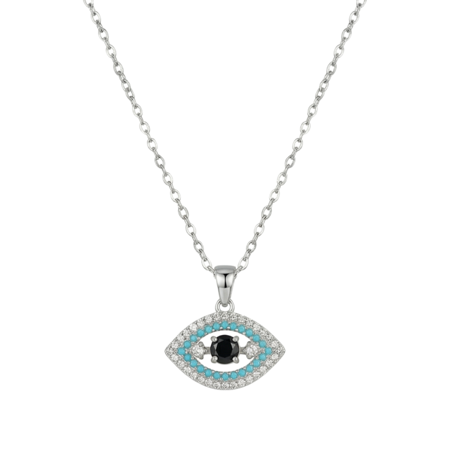 Mini Black Evil Eye Necklace For Women | Protective Minimal Evil Eye Pendant Jewellery : 6233182624
