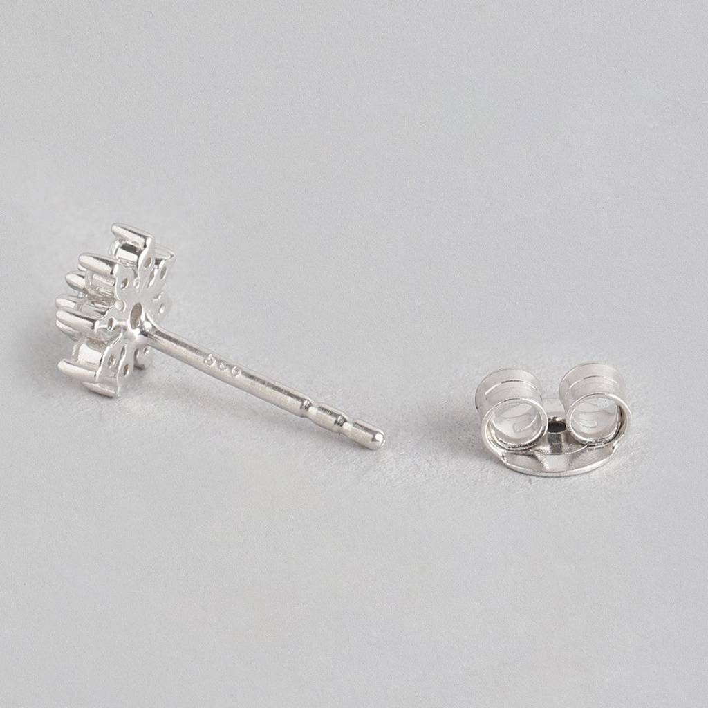 Floral Studs And Hoop 925 Sterling Silver Combo Earring : CEAR-10029