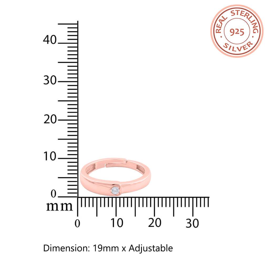 Rose Gold Solitaire Classic Love Ring For Girls : ZLCPLR-1014-WR