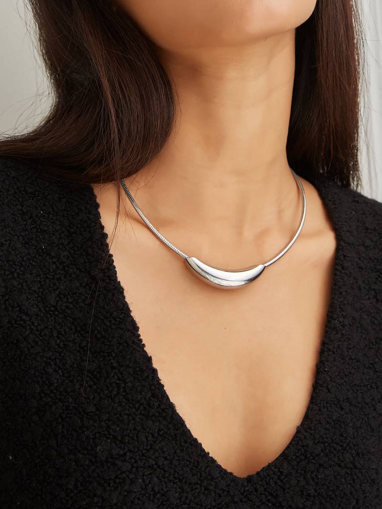 Modernist Silver Necklace : YI24A0091N