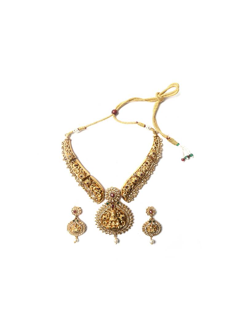 Exquisite Temple-Inspired Necklace Set : SATJS229