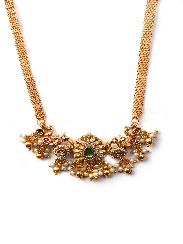 Exquisite Gold Plated Peacock Choker Set : SATJS326