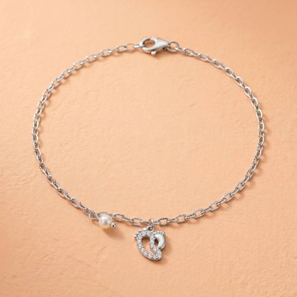 Feet & Pearl Charm Bracelet : BR1145