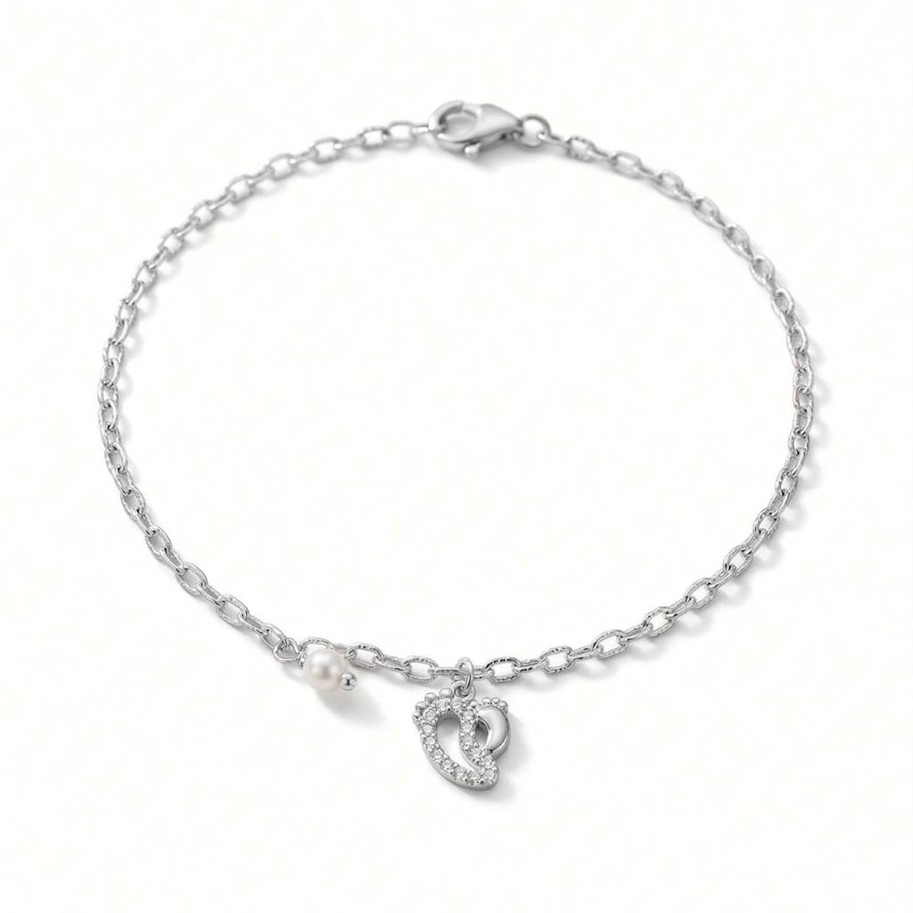 Feet & Pearl Charm Bracelet : BR1145