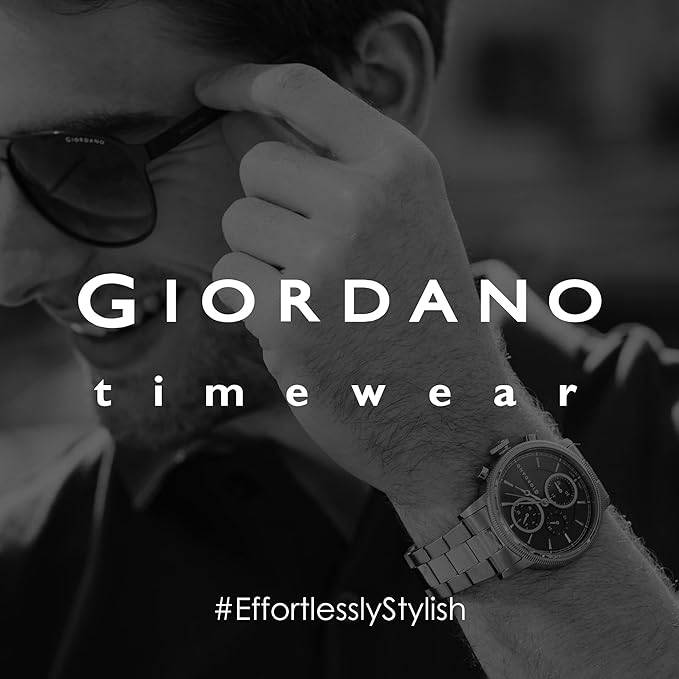 Giordano Multi-Function Analog Watch For Men With Textured Dial, Classic Stainless Steel Strap And Date Function : GZ-50036-44