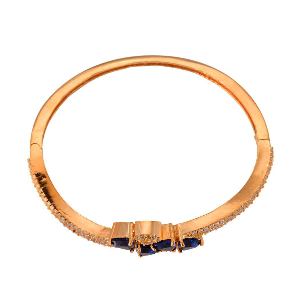 Saraf Jewellery Gold Plated With Blue American Diamond Studded -Handcrafted Stylish Bracelet For Women & Girls : SJBR1112