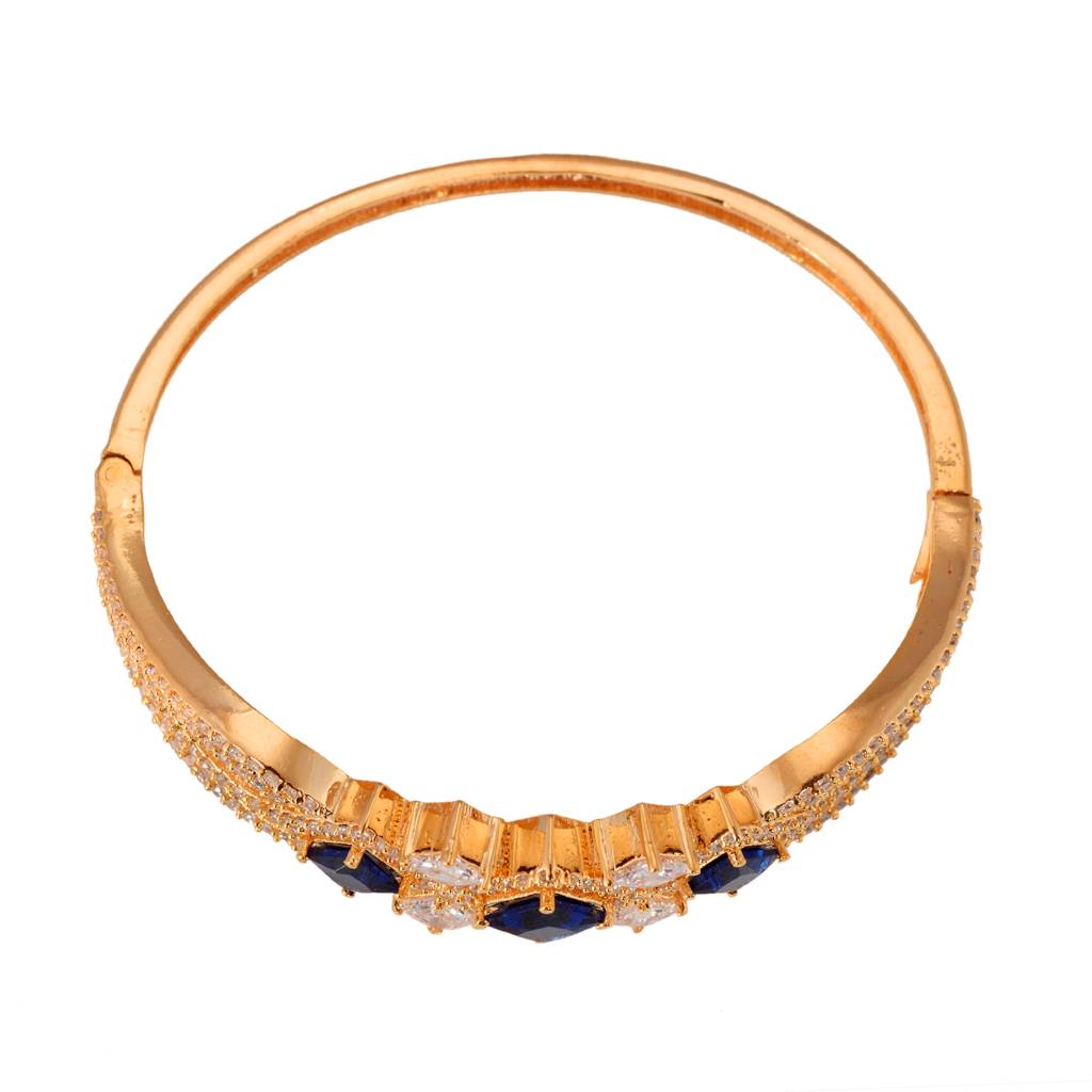 Saraf Jewellery  Gold Plated With Blue American Diamond Studded Handcrafted- Stylish Bracelet For Women & Girls : SJBR1113