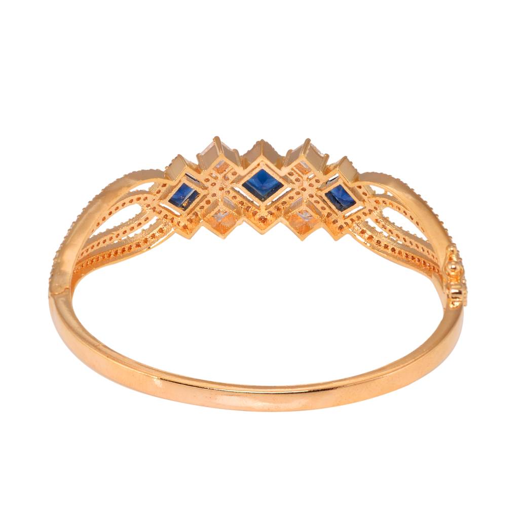 Saraf Jewellery  Gold Plated With Blue American Diamond Studded Handcrafted- Stylish Bracelet For Women & Girls : SJBR1113