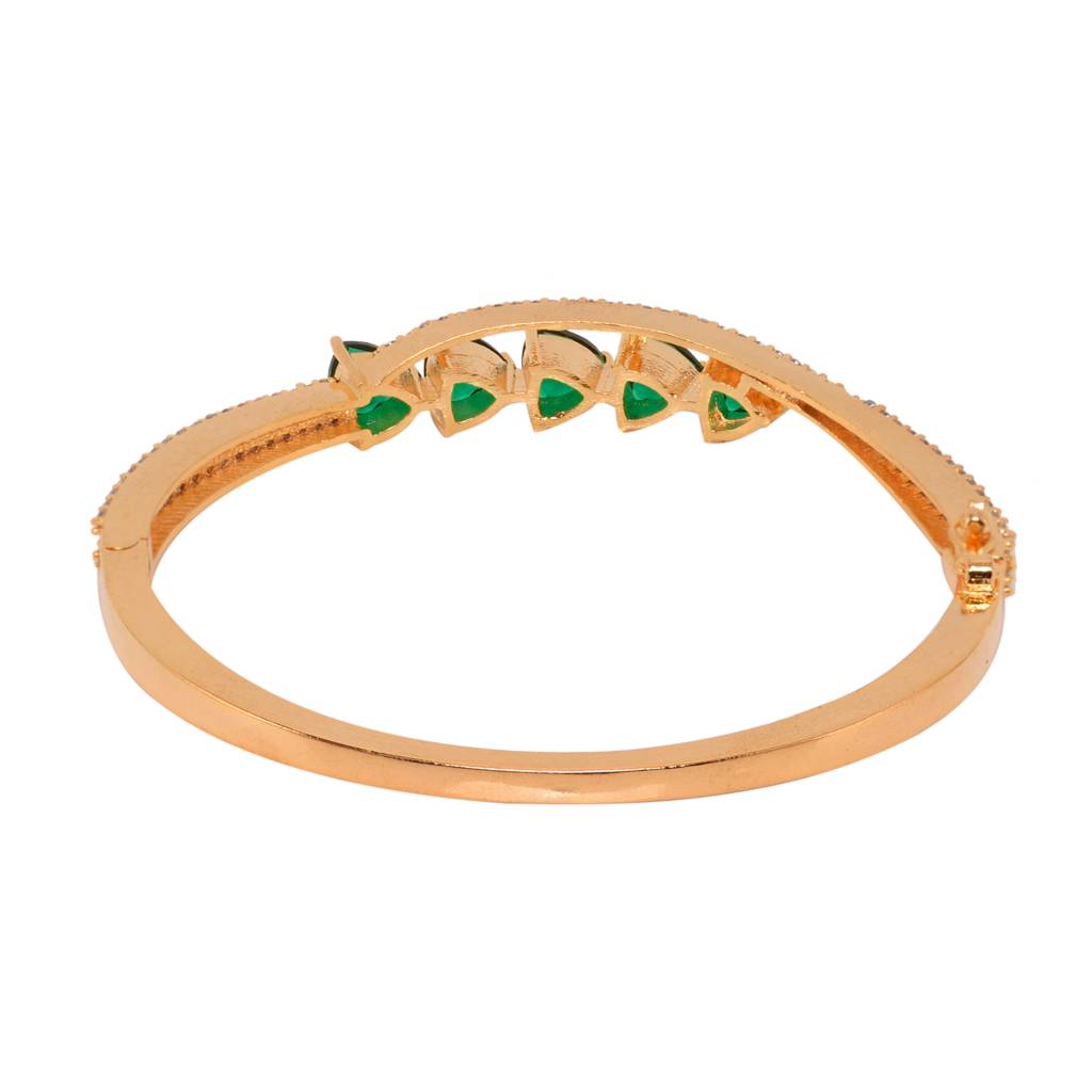 Saraf Jewellery Gold Plated Green American Diamond Handcrafted Bracelet For Women & Girls : SJBR1115
