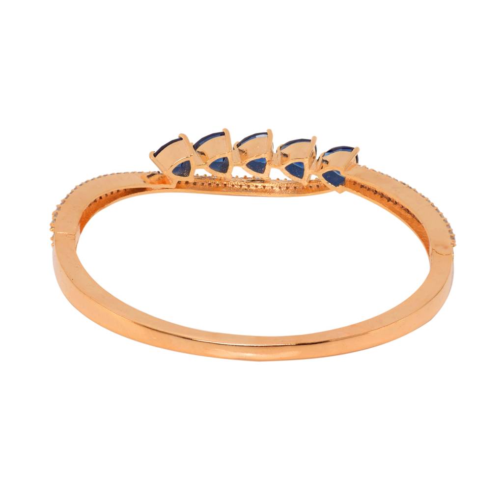 Saraf Jewellery Gold Plated Blue American Diamond Handcrafted Bracelet For Women & Girls : SJBR1116