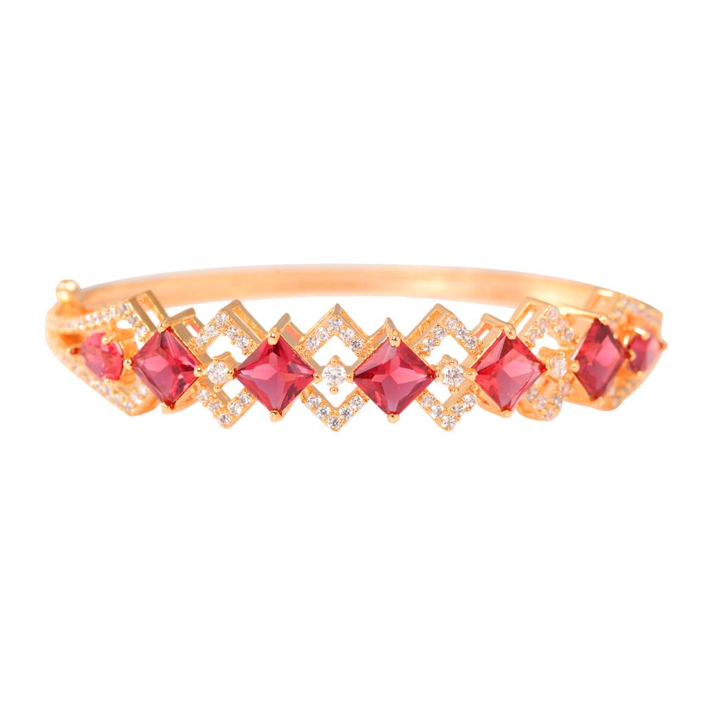 Saraf Jewellery Gold Plated With Blue American Diamond Studded Handcrafted Stylish Bracelet For Women And Girls : SJBR1118