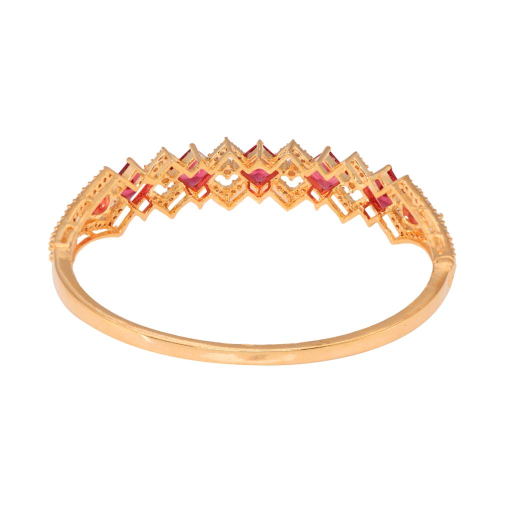 Saraf Jewellery Gold Plated With Blue American Diamond Studded Handcrafted Stylish Bracelet For Women And Girls : SJBR1118