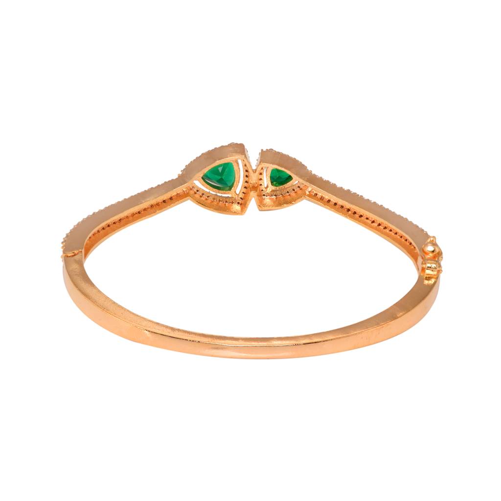Saraf Jewellery, Gold Plated Green American Diamond Handcrafted Bracelet For Women & Girls : SJBR1119