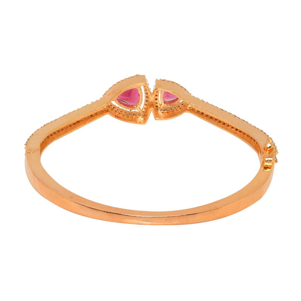 Saraf Jewellery, Gold Plated Ruby American Diamond Handcrafted Bracelet For Women & Girls : SJBR1120