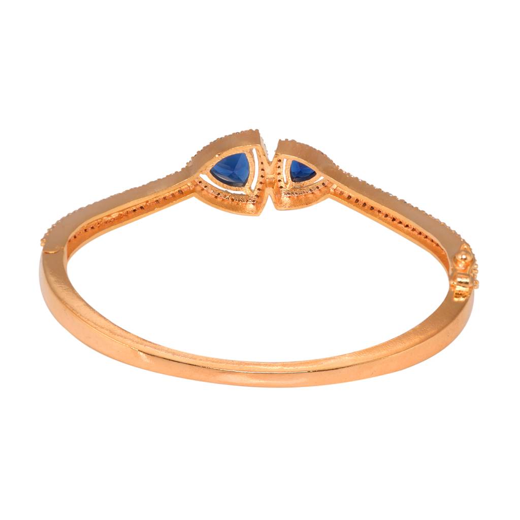 Saraf Jewellery, Gold Plated Blue American Diamond Handcrafted Bracelet For Women & Girls : SJBR1121